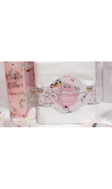Trusou cu fluturi si flori ideal pentru un botez primavara Pink Spring 26